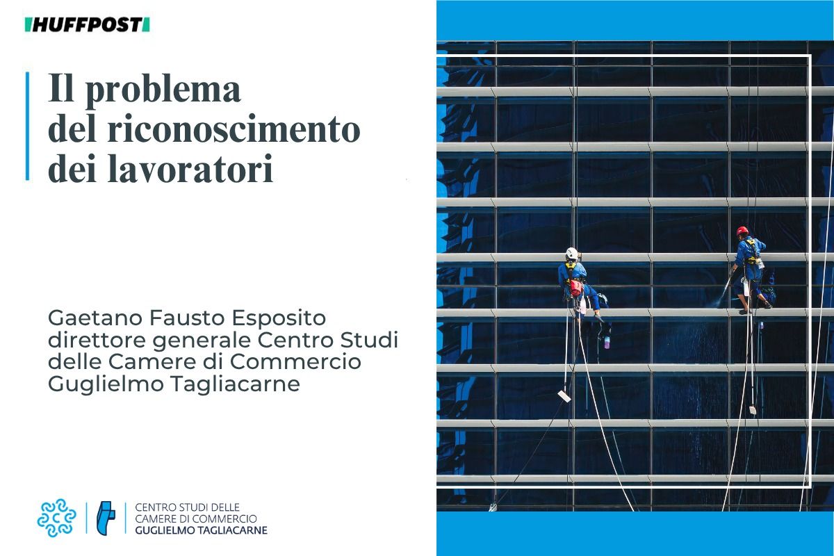 Screenshot del titolo e foto sullo sfondo sul tema del lavoro